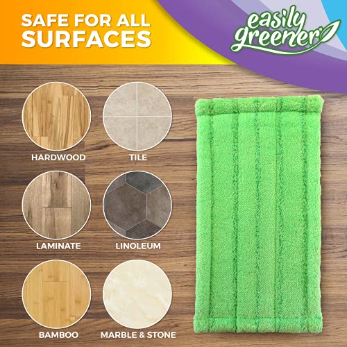 Swiffer Wetjet Compatible, Microfiber Mop Pads By Easily Greener, Reusable Refills, Fits Wet Jet, 2 Count #TOP4