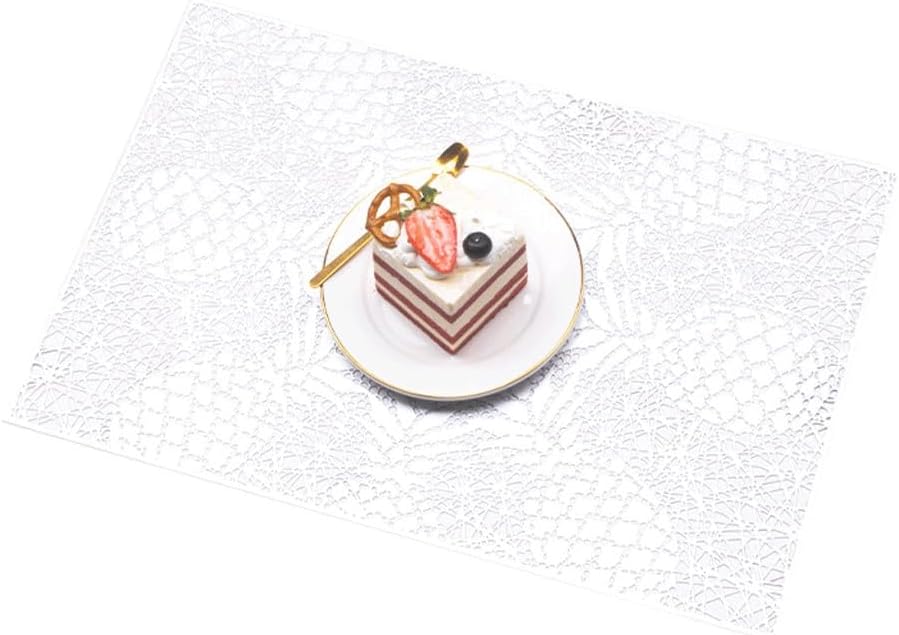 Gold Stamping Hollow Placemat Non-Slip Thermal Insulation Mat Restaurant Hotel Table Mat Coaster(E)