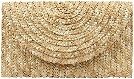 Freie Liebe Straw Clutch Bag for Women Summer Clutch Purses Beach Envelope Wallet Woven Handbags