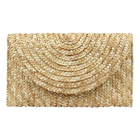 Freie Liebe Straw Clutch Bag for Women Summer Clutch Purses Beach Envelope Wallet Woven Handbags Cover
