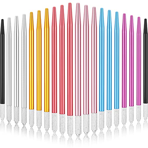 Queekay Microblading Pens 20 Piece Eyebrow Tattoo Pens Light Manual Tattoo Aluminum Makeup for Women Men Makeup Supplies Salons, 7 Colors