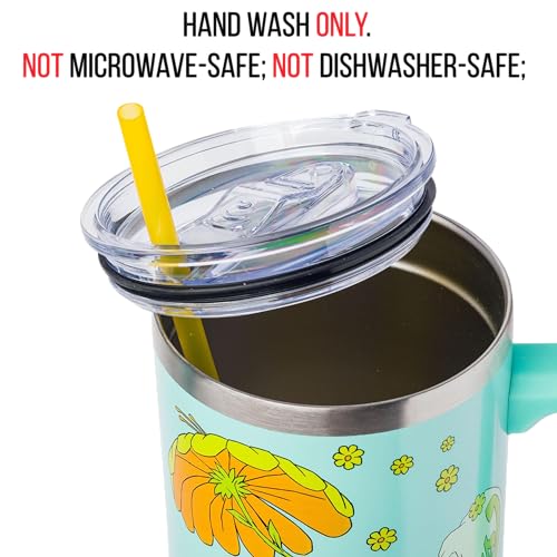 Image of Silver Buffalo Disney Winnie the Pooh inchDreamy Days inch Retro Art Stainless Steel Tumbler with Handle and Straw, Fits in Standard Cup Holder, 40 Ounces (Pack of 12)