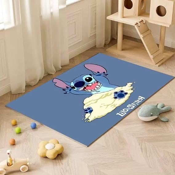 Anime Kawaii Stitch Rug Anime Carpet Cute Rugs for Bedroom Aesthetic Soft Carpet Decorative Rug for Indoor Outdoor 62 * 39in