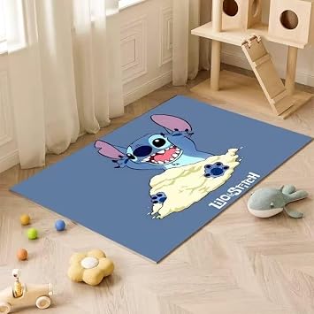 Anime Kawaii Stitch Rug Anime Carpet Cute Rugs for Bedroom Aesthetic Soft Carpet Decorative Rug for Indoor Outdoor 62 * 39in