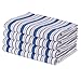 Produktbild SweetNeedle Küchentücher, Azure Blue - 4er-Pack - 100% Baumwolle, Korbgeflecht, Streifenmuster mit Aufhängeschlaufe, Hochabsorbierend, Professionell, Schwerlast, Maschinenwäsche - 50x70 cm
