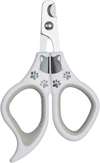 【正規品】SanMori 猫専用爪切り 合金鋼 滑り止めグリップ 軽量コンパクト 初心者向け ストレスなくスパッと切れる 安全安心（白）