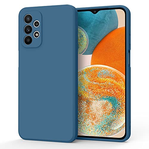 Image of WOOZ Case for Samsung Galaxy A23 5G / 4G Phone Case, Slim Liquid Silicone Full Covered Soft Gel Rubber Cover Navy Blue