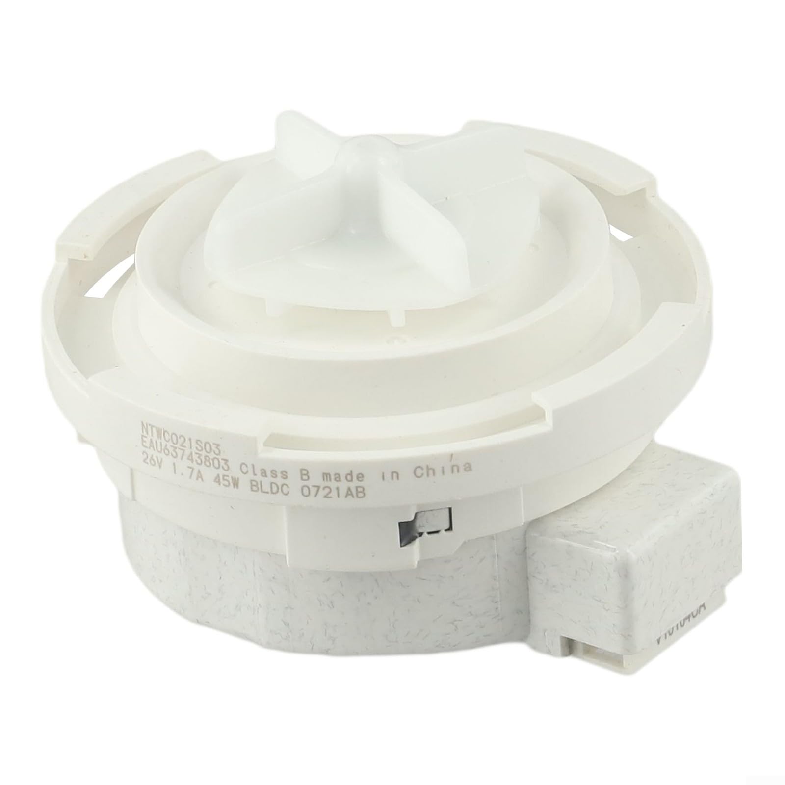 Bomba de lavadora 10 x 10 x 13 cm para motor DC blanco