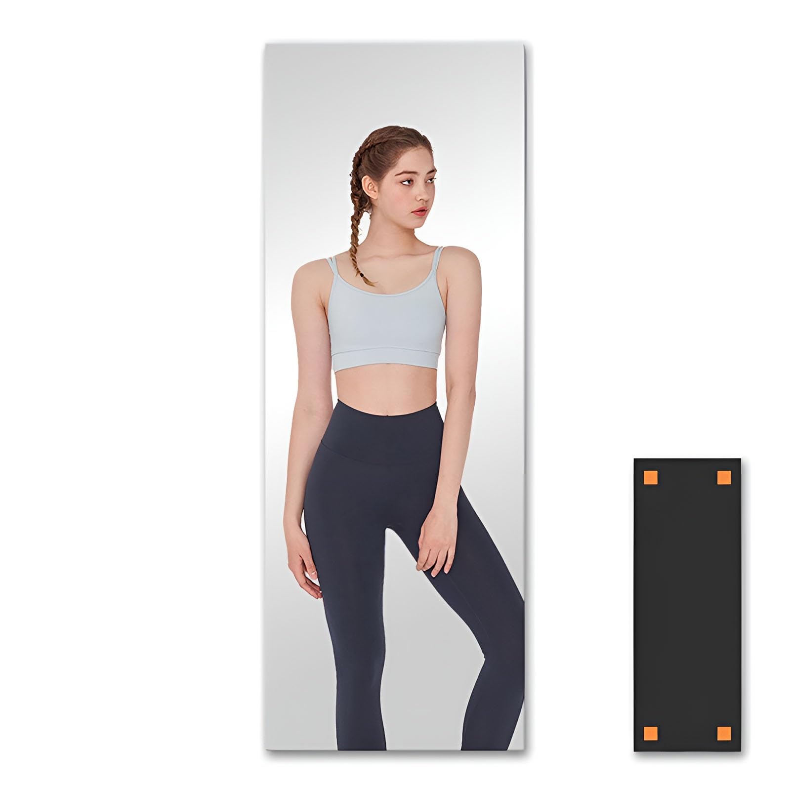 Espejo de Gimnasio en Casa Espejo Suave Acrílico Sin Marco Montado en La Pared para Gimnasio, Yoga, Sala de Estar, Autoadhesivo(40x90cm/15.7x35.4in)