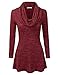 Doublju Women's Scoop-Neck Solid Long-Sleeve Short Fitted Dress, Awoswl0180_red, Medium