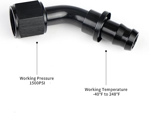 Miniatura 9 de Adaptador de manguera de bloqueo recto 6AN Adaptador de manguera de línea de combustible Accesorios de sistema de combustible anodizado negro