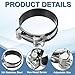 PATIKIL 86-91mm T-Bolt Hose Clamp, 2 Pack Rubber Cushioned Intake Intercooler Pipe Tube Clamps 304 Stainless Steel Radiator Hose Clamp for 3.39