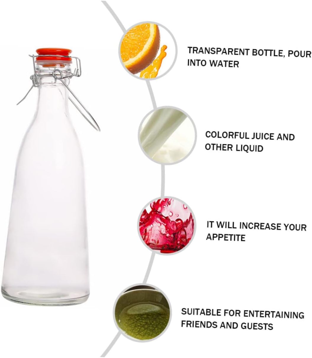 Snap Swing Bottle Airtight Glass Food Storage Bottle Leak Cap for Outdoor