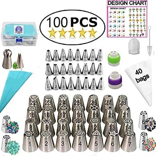 Aleeza Cake Wonders Russian Piping Tips Set - 100 pcs Cake Decorating Supplies