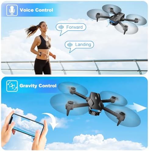 Foldable Camera Drone for Family Outdoor Fun, 1080P FPV Quadcopter with 2 Batteries & Storage Case, Optical Flow Positioning, One Key Return, Safe Flying Mini Drone for Beginners - 1