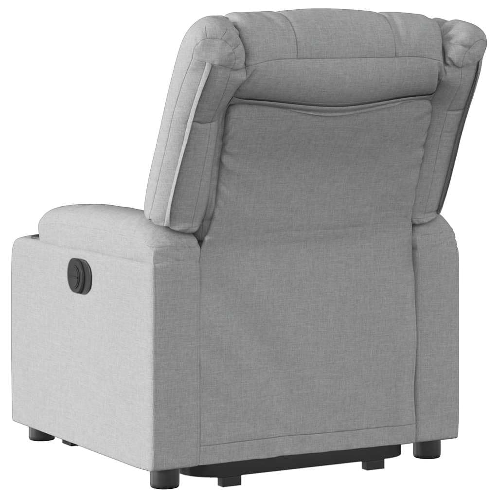 vidaXL Sillón Reclinable Elevable, Silla con Respaldo Reposabrazos, Sillón de Relax Descanso, Asiento Ajustable para Ancianos, Tela Gris Claro
