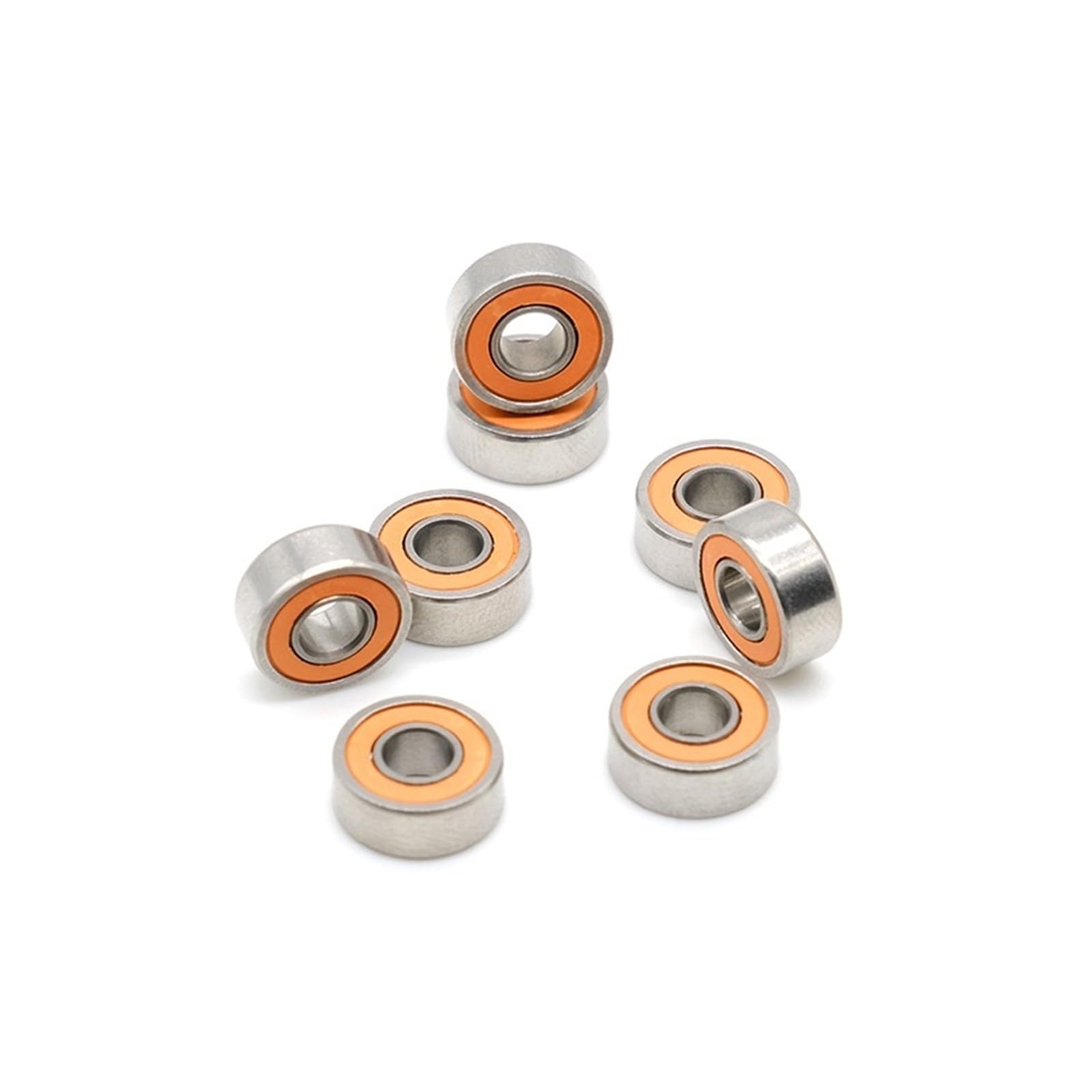 Rodamiento de bolas de cerámica híbrido de acero inoxidable SMR104 2RS (4 x 10 x 4 mm, sin grasa) (10 unidades)