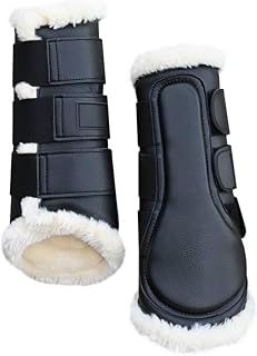 Gatsby Horse Boots Faux Sheepskin Pony Black