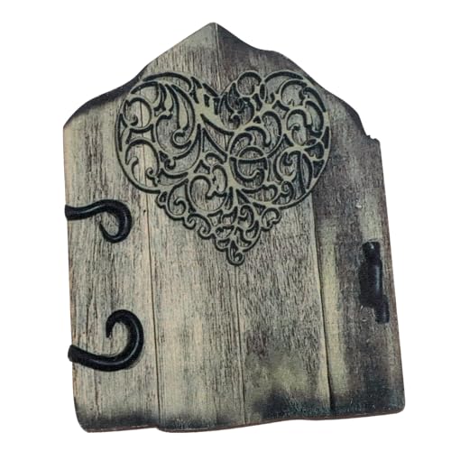 Milisten Puerta De Madera Para Jardín Decoración De Puerta De Hadas Adorno De Fantasía Para De Jardín y Exteriores Accesorio Para Casa De y Stump Tree