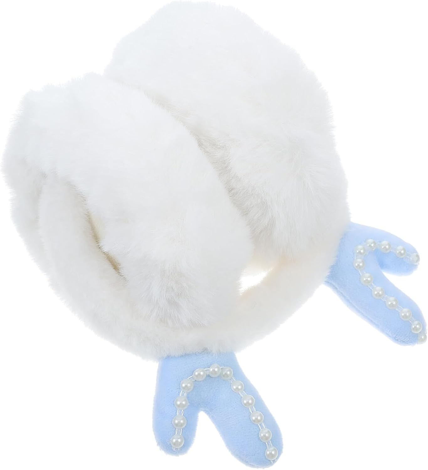 ibasenice Winter Ear Muffs for Women and Men Plush Furry Ear Warmers with Thick Insulated Antler Design for Outdoor Cycling and Cold Weather