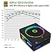 Power Supply 850W Fully Modular 80+ Gold Certified with Addressable RGB Light - Vairous Color Button, GAMEMAX RGB850-Rainbow