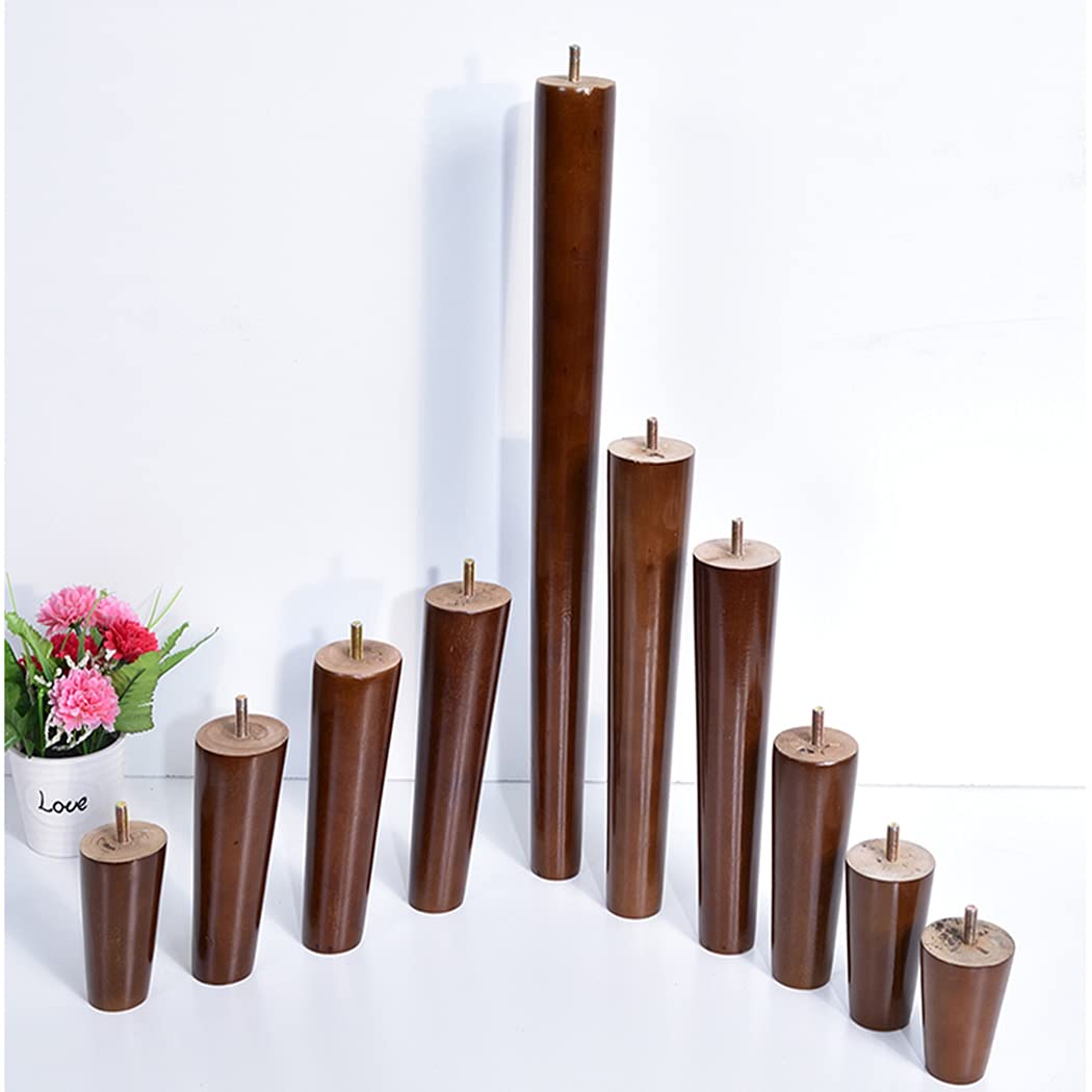 Gambe affusolate in legno massello, 20 cm, oblique, piedini di ricambio per divano, divano, TV, tavolo da pranzo, sedie, set di 4 gambe M8 in pelliccia