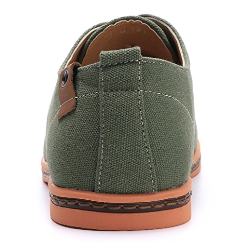 Dadawen Men's Casual Canvas Oxfords Walking Shoes Sneakers Lace Up Dress Shoes Green Us Size 6 #TOP4