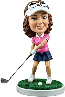 2025 Female Golfer Bobblehead on Green, Great for Golf Lover Decor, for Women Golfers, Showcases Swing Precision Skill
