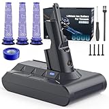 Keenstone 8000mAh Battery Replacement for V7, 21.6V Li-ion Battery for SV11 V7 Motorhead V7Animal V7Extra V7Mattress V7Absolute V7Allergy Vacuum Cleaners, 3 Filters and 1 Post-Filter Included