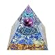 Orgonit-Pyramide Mlysnd aus Kristall mit Amethyst und Harz