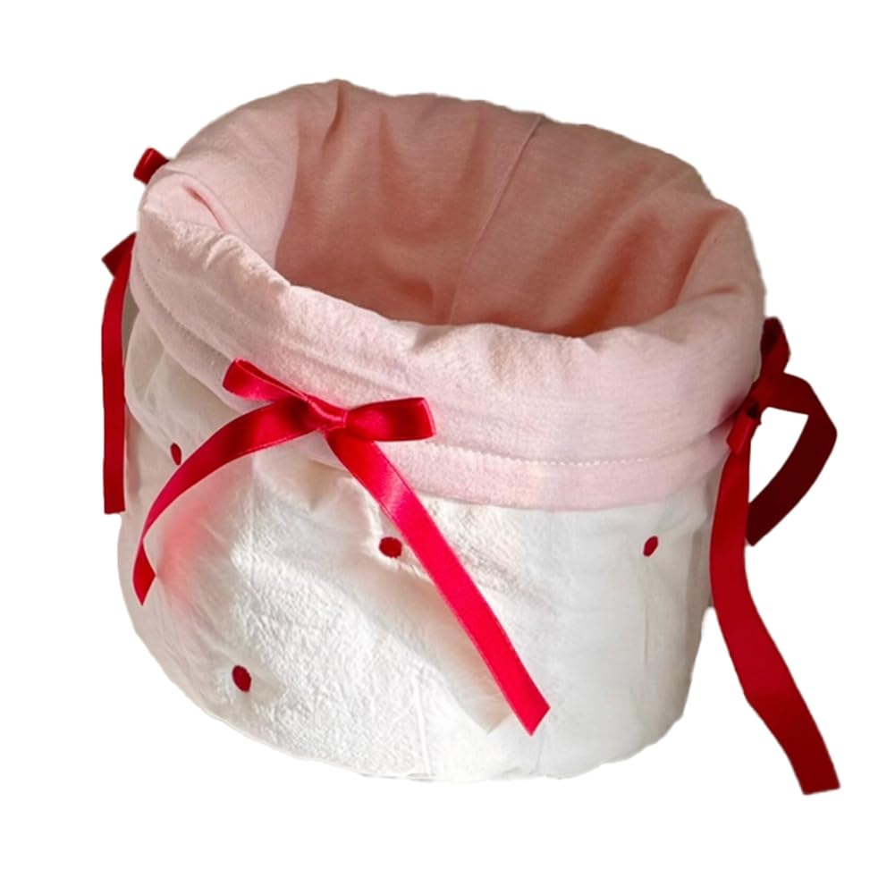 Osmond Fabric Storage Basket Cylinder Fabric Storage Basket Bedroom Clutter Organization Storage Fabric Basket Red
