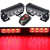 【2PCS Luces Estroboscópicas】8W, cada lámpara tiene 4 bombillas LED brillantes de alta intensidad, con 7 tipos diferentes de patrones de destellos. Viene completa con soportes de montaje y tornillos para sujetar a la parrilla o parachoques.