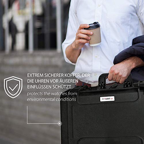 Mc-Cases® Watch Travel Case For Up To 14 Watches - Waterproof - Dustproof - Lockable - Made In Germany #TOP5