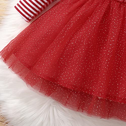 Kerstjurk voor babymeisjes, set voor meisjes, kerstjurk, tutu jurk, schattige eland, bedrukte feestjurk met hoofdband… - Image 6