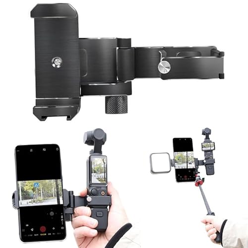OSMO POCKET 3 折りたたみ式携帯電話アダプターホルダー DJI POCKET 3 対応 携帯電話ホルダー 拡張ホルダー,コールドシュースロットと1/4ネジ穴付き 接続可能 三脚、フィルライト、マイクなど