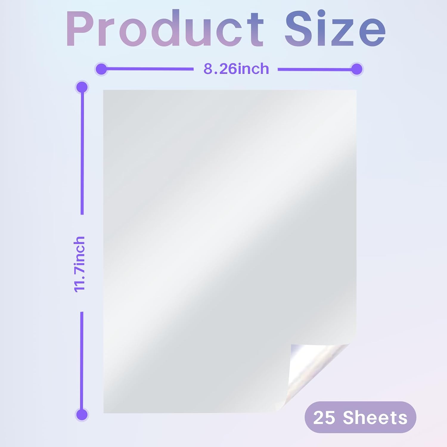 Holographic Sticker Paper, 25 Sheets A4 Printable Vinyl for Inkjet & Laser Printer, Quick-dry & Waterproof Self-Adhesive Decal Paper for Labels, Crafts, and DIY Projects (BrightSliver) image 2