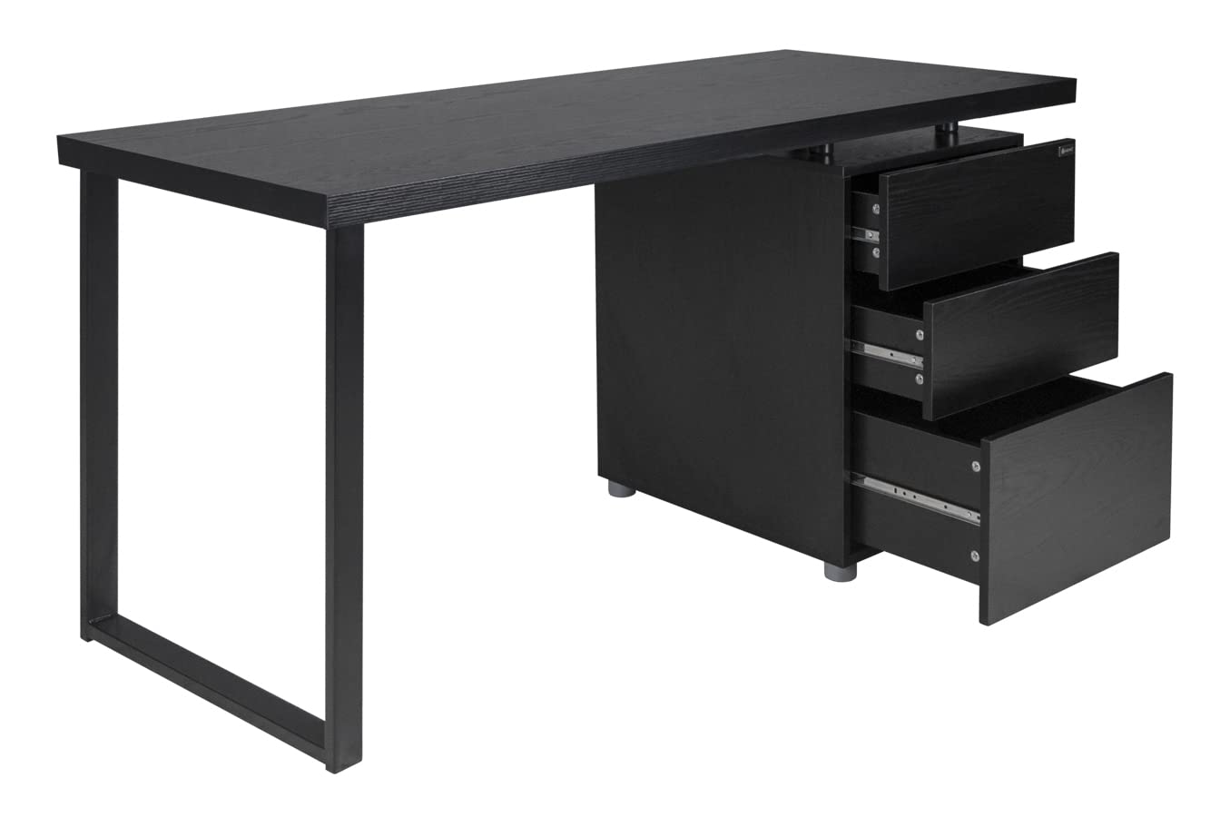 SAMIRA Scrivania per ufficio con cassettiera scrivania per cameretta colore nero mod. Althea