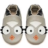 IceUnicorn Krabbelschuhe Baby Lauflernschuhe Jungen Mädchen Weicher Leder Babyhausschuhe Kleinkind Rutschfeste Lederschuhe Baby(Eule, 0-6 Monate)
