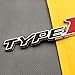 3D Chrome Metal Front Hood Type-R Grille Logo Car Emblem Racing Coupe SUV Sport Turbo Grille Auto Badge (Silver&Black&Red)