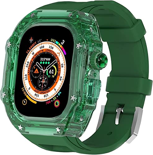Correa transparente de ágata para Apple Watch Ultra con funda integrada de 49mm
