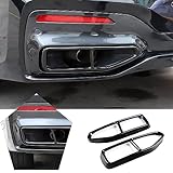 Stainless Steel Exterior End Pipe Tail Exhaust Pipe Output Cover Trim Decoration For BMW 7 Series G11 G12 2019-2020 Car Accessories (Glossy Black)