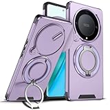 ILING Cover per HONOR Magic 5 Lite 5G (Magic5 Lite), Opaca Militare Antiurto Rigido PC Silicone TPU Bumper Custodia con Magnetico Anello Supporto e Scorrevole Protezione Fotocamera (Viola)