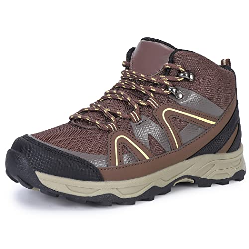 Spr&Joy Kids Boys Sneakers Anti-Slip Hiking Boots Breathable Lightweight Athletic Tennis Running Walking Shoes For Little Kid/Big Kid,Brown_5_Big Kid #TOP7