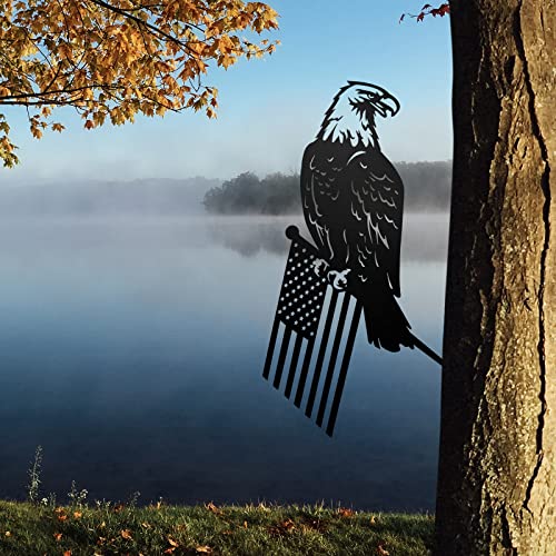 Freedom Eagle Decoration - Garden Metal Bald Eagle Yard Art Bald Eagle Patriotic 4Th Of July Wall Sculpture For Garden Yard Patio Backyard Tree #TOP1