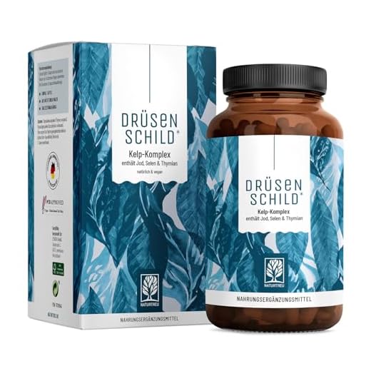 NATURTREU® Jod Selen Komplex Kapseln - 150µg Jod aus Braunalgen (Kelp Extrakt) mit Selen und Thymian - Hochdosiert, natürlich und vegan - 180 Kapseln