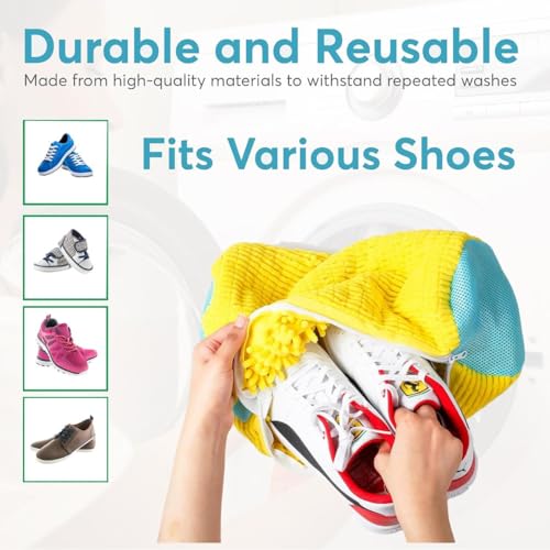 Luxenox 2 Pcs Shoe Washing Machine Bags with 2 Shoe Trees & Brush | Reusable Laundry Bags for Sneakers | Shoe Bag for Washing Machines | Sneaker Bags for Washer and Dryer for All Shoe Types and Sizes by Luxenox - Image 3