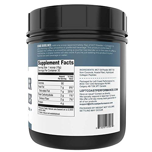 Left Coast Performance Keto Vanilla Mct Collagen Powder And Keto Unflavored Mct Collagen Powder #TOP5