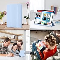 Hülle für iPad 11. Generation A16 2025 / iPad 10. Generation 2022 (10.9/11 Zoll) mit Stifthalter, Trifold Ständer, Auto Schlafen/Wachen, Flexible TPU Rückseite, Schutzhülle für 11/10 Gen, Hellblau – Ansicht 7