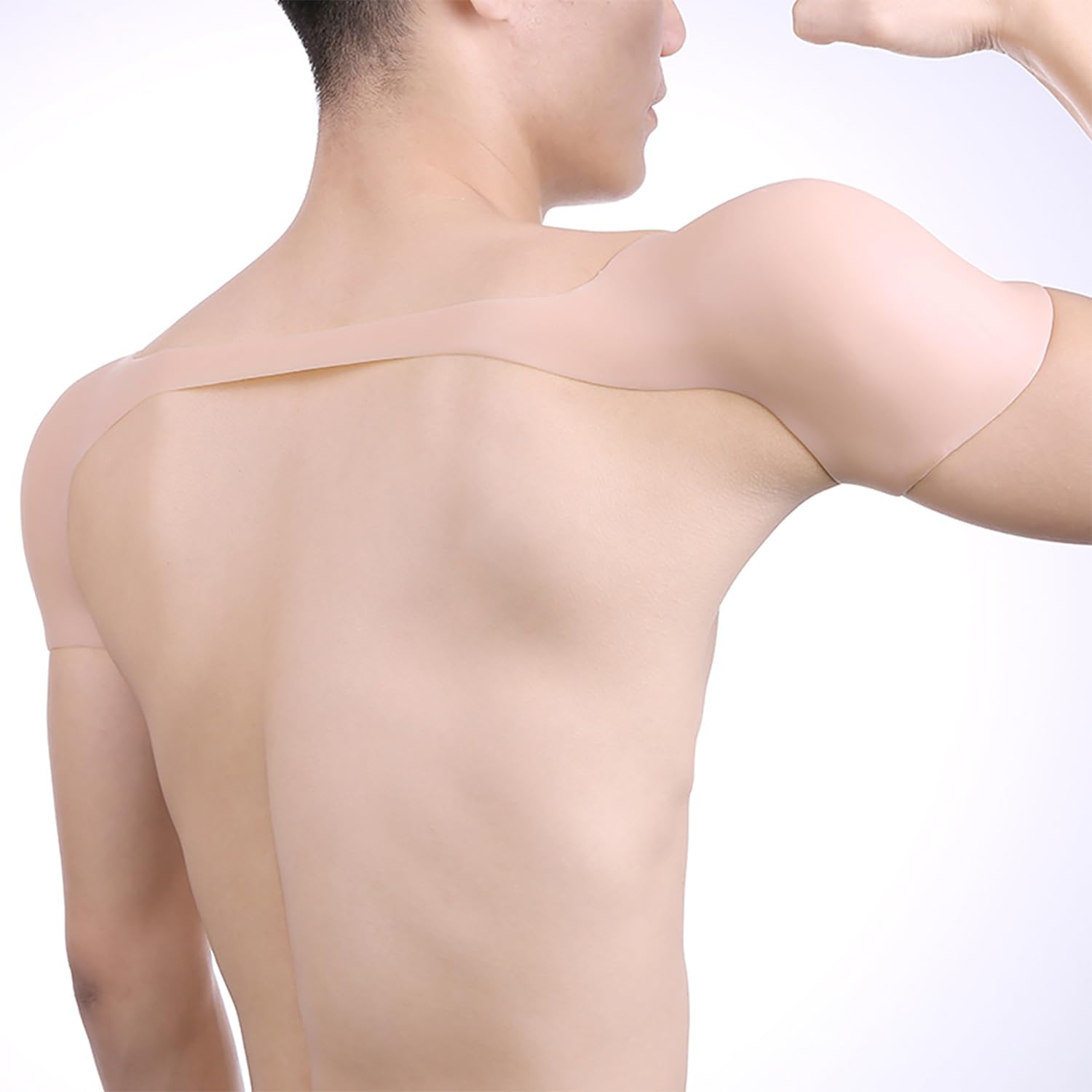 Genérico Hombreras De Silicona, Mangas Antideslizantes Desmontables, Diseño Biomimético del Músculo Deltoides, Mejora Los Hombros Caídos O Estrechos (White Skin Color XL)