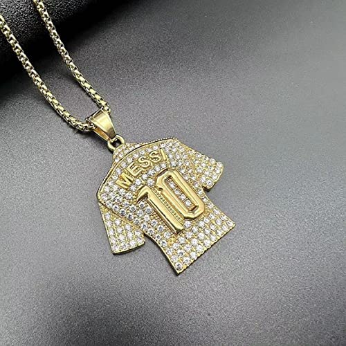 Soccer Jersey 10 Pendant, Number 10 Soccer Jersey Necklace For Men, No. 10 Football Necklace Iced Out Sports Charm Jewelry, Rock Number 10 Soccer Necklace Soccer Players Number 10 Pendant Necklace For Boys #TOP2